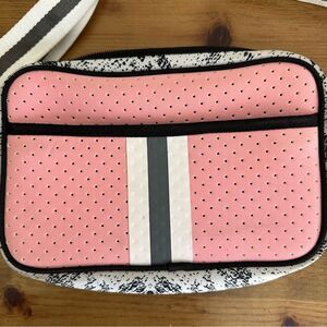 Neoprene Crossbody Purse, pink black